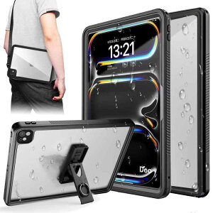 �y�ʌ^ iPad Pro 13�C���` M5 M4�p ���S�h���P�[�X �ϏՌ� IP68�h�� �����C ������OK �X�^���h�@�\ �X�g���b�v�t��