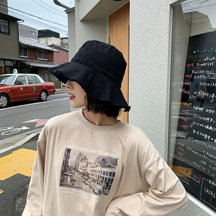 楽天市場 バケットハット レディース 韓国 帽子 ハット おしゃれ カジュアル リバーシブル キャスケット帽 無地 おしゃれ お出かけ 旅行 カットオフ Coremo