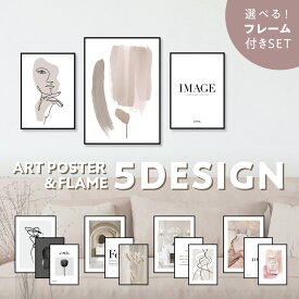 【P2倍】フレーム付き 3枚 セット 選べるデザイン サイズ / ポスター 高級紙・高品質印刷 日本製 LINSL【 北欧 モダン おしゃれ アートポスター ポスターフレーム 韓国 インテリア 雑貨 ベージュ モノクロ 玄関 寝室 壁掛け リンスル 】SET_A0003