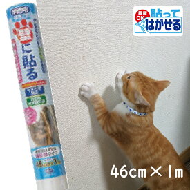 PETP02Sつめとぎ防ぐ はがせるタイプ 半透明 猫ツメとぎ防止シートS 壁保護シート サイズ46cm×1m日本製