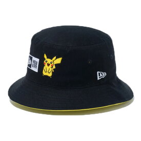 ニューエラ バケット 01 ピカチュウ ポケモン コラボ バケットハット バケハ new era 黒 ブラック