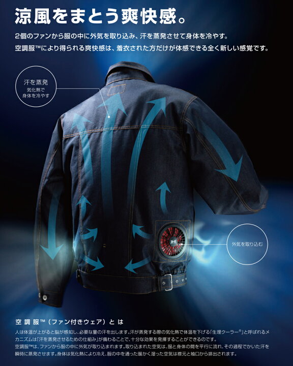 楽天市場】【P5倍】 空調服 XS23021（SK23021） ファン＆バッテリー 