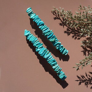 稀少★スリーピンクビューティターコイズの細バレッタ 〜Aurora ジュエリー アクセサリー ストーン シンプル ハンドメイド プレゼント ギフト デザイン 天然石 ターコイズ 結婚式 オケージ