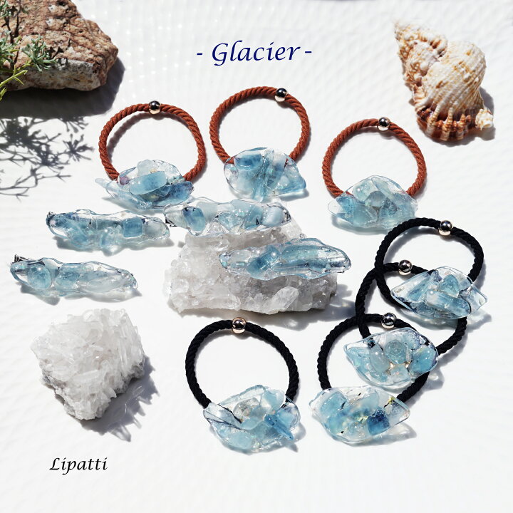 楽天市場】アクアマリンの原石による氷河たゆたうヘアゴム ～Glaciar 