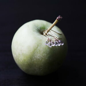 K18ホワイト〜パステルサファイアの極上ブリオレットカット3粒ピアス 〜Rosalie K18 18金 18金製 18K ジュエリー アクセサリー ピアス ハンドメイド プレゼント ギフト シンプル 高品質 モード