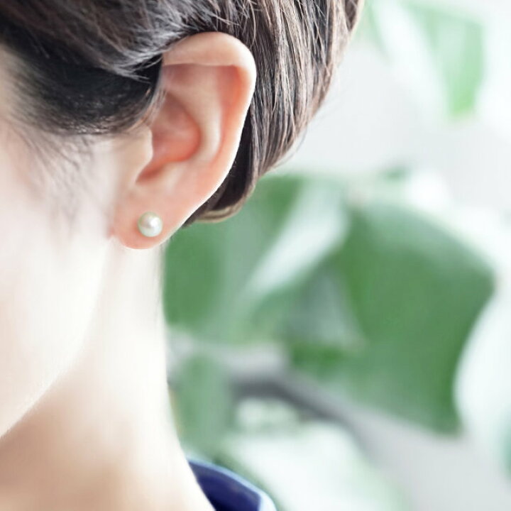 K18 大粒 大渓地真珠 8mm ダイヤモンド イヤリング ピアス K18 
