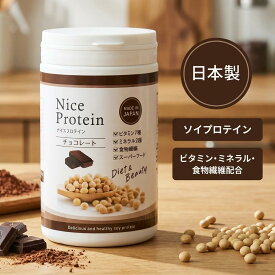 ナイスプロテイン（チョコレート） ＜500g＞ ソイプロテイン protein 植物性 ソイ 大豆 イソフラボン たんぱく質 タンパク質 ビタミン ナイアシン 食物繊維 女性 美容 置き換え ダイエット トレーニング 日本製 国産 アイナチュラプレミアム