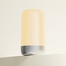 【MEGADEAL 最低20％ポイント】lipro 太陽光スリープライト LED ナイトライト ベッドサイドランプ 3000K電球色 睡眠前の光環境 低ブルーライト RG0 フリッカーレス 目にやさしい 無段階調光 おやすみモード 上面フルタッチ コードレス Type-C充電 寝室 夜間照明 シルバー