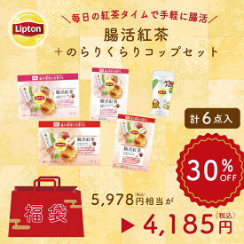 リプトン 2024 福袋 紅茶 腸活紅茶 全4種 送料無料 のらりくらりコップ付 ピーチティー アップルティー 腸活紅茶 詰め合わせ 業務用 お得用 大容量 セット Lipton