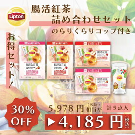 【期間限定/最大10%OFFクーポン】リプトン お得セット 紅茶 腸活紅茶 全4種 送料無料 のらりくらりコップ付 ピーチティー アップルティー 腸活紅茶 詰め合わせ 業務用 お得用 大容量 セット Lipton