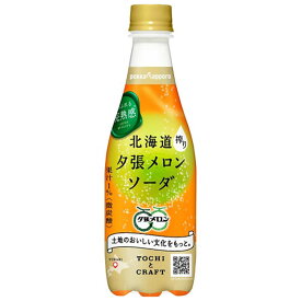 4/24日20時～25日限定P3倍 【送料無料】ポッカサッポロ 北海道搾り 夕張メロンソーダ 410ml×1ケース/24本