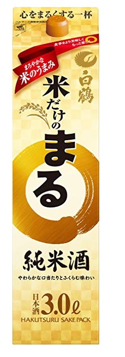 送料0円白鶴 米だけのまる 純米酒 3L×4本 3000ml