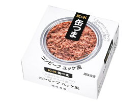 5/15限定P3倍 【送料無料】K&K 缶つま コンビーフ ユッケ風 80g×24個