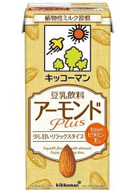 4/20限定全品P3倍 【送料無料】 キッコーマン 豆乳飲料 アーモンドPlus 1000ml×12本