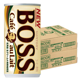 【送料無料】サントリー BOSSボス カフェオレ 185ml×2ケース/60本