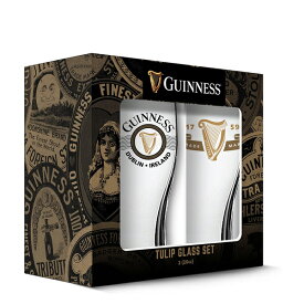 GUINNESS Boxed Tulip Glasses of Harp Logos 2個セット [並行輸入品]【ギネス グラス 雑貨 ギフト 贈り物 父の日】