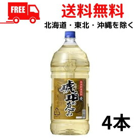 【送料無料】【麦焼酎】琥珀の恵み 25度 麦 4L ペット 1ケース 4本 4000ml 若松酒造【東北・北海道・沖縄・離島の一部を除く（東北は400円、北海道・沖縄はプラス1200円いただきます）】