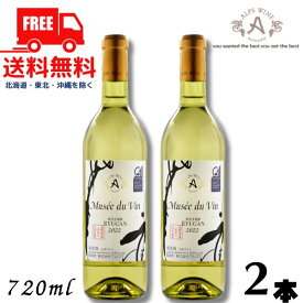 【送料無料】【ワイン】信州ワイン ミュゼドゥヴァン 善光寺竜眼 白 やや辛口 720ml 瓶 2本 アルプス【東北・北海道・沖縄・離島の一部を除く（東北は400円、北海道・沖縄はプラス1200円いただきます）】