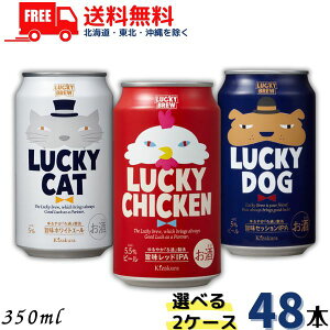 y2P[Xz r[ ݔ bL[r[ 350ml  LUCKY CATEDOGECHICKEN 3ނ Iׂ 2P[X 48{ nr[ykEkCEËꕔz
