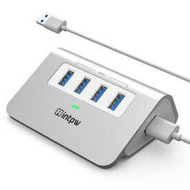INTPW USBハブ3.0 4ポートUSBハブ（改良型）、USB A 5Gbps高速転送、軽量コンパクト、1メートルケーブルUSBスプリッタ付