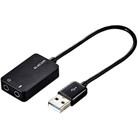 エレコム USBオーディオ変換アダプタ φ3.5mm USB to ステレオミニジャック 3極 4極 対応 ノイズ解消 ケーブルタイプ 0.15