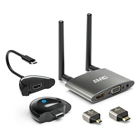 ワイヤレス hdmi 無線 送受信機 [AIMIBO新型USB-C出力追加] ワイヤレスhdmi エクステンダー 4K解像度/設定不要/5G/5