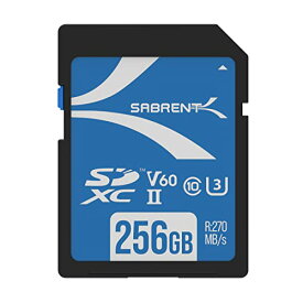 SABRENT SDカード 256GB、SDカード V60、メモリーカード、UHS-IIメモリーカード、270MB/秒の高速転送、キヤノン、富士
