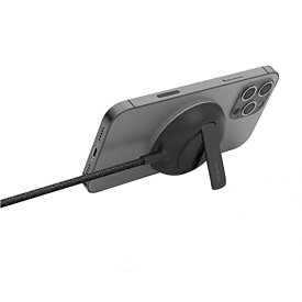 Belkin MagSafe認証 ワイヤレス充電パッド iPhone 15/14/13/12 最大15W急速充電 キックスタンド付き ブラック