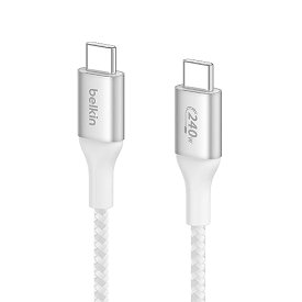 Belkin USB-C to C 編組ケーブル 240W対応 急速充電 PD3.1対応 超高耐久 USB-IF認証 ゲーミングPC/MacBo