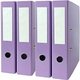 ファイル a4 2穴 4冊 セット 紫 バインダー a4 2穴 2つ折り A4 バインダーファイル Dリング パステルカラー ファイル パープル