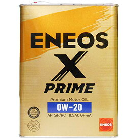 ENEOS X PRIME (エックスプライム) エンジンオイル 0W-20 SP/RC GF-6A (100％化学合成油) 4L缶