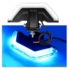 アルティード(ALTEED) COB LEDパトランプバー 半面照射フラッシュライトバー 青色発光 アルミボディ 12V24V自動車兼用対応