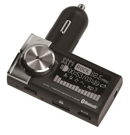 カシムラ Bluetooth FMトランスミッター イコライザー AUX MP3プレーヤー付 大画面液晶 microSD USBメモリ対応 ハン