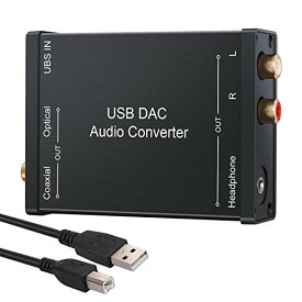 LiNKFOR USB DAC 音声変換機 USB入力 光 同軸 RCA 3.5mmヘッドフォン出力 USBサウンドカード USBケーブル付属