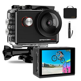Apexcam M90 proアクションカメラ 4K 自撮り棒付き 外部マイク 40M防水 手振れ補正 170度広角レンズ WiFi搭載 防水ケ