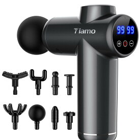 Tiamo 筋膜リリースガン 99段階強力振動レベル 8個ヘッド付属 15分自動オフ機能付き Type-C充電式 携帯便利 MINI リリースガ