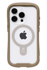 iFace Reflection Magnetic iPhone 15 Pro ケース MagSafe 対応 クリア 強化ガラス (ベージュ)【