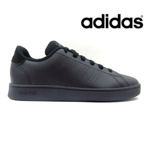 adidas アディダス ADVANCOURT KGW6484 ブラック(BK)ジュニア アドバンコート K 通学 ローカット テニスシューズ シンプル カジュアル レースアップ レディース