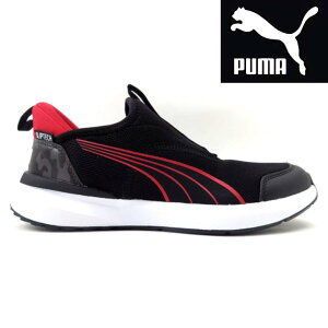 PUMA プーマ KRUZ PROFOAM EASE IN CAMO JR 400944 ブラック/レッド(01)ジュニア キッズ クルーズ プロフォーム イーズ イン カモ ハンズフリー スリッポンローカット ベルクロ 通学 紐無し