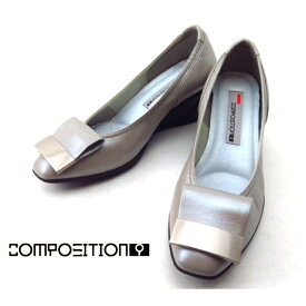 composition9 CP2775 エタン(ET)コンポジションナイン レディース カッターコンフォートシューズ バレエシューズ 婦人靴低め ウエッジヒール プレーンパンプス メタル飾り