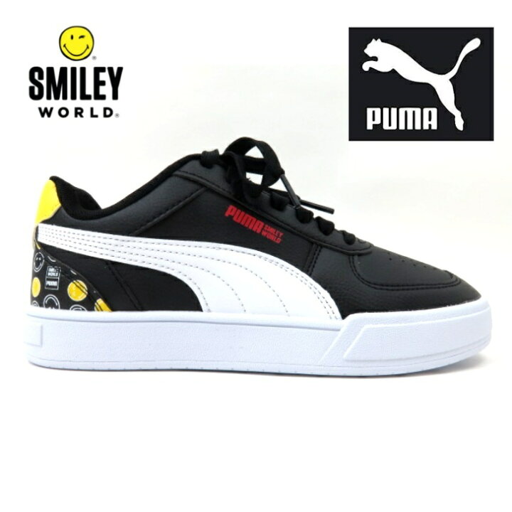 楽天市場】PUMA プーマ CAVEN SMILEYWORLD Jr 386145BK/W(01) ブラック 