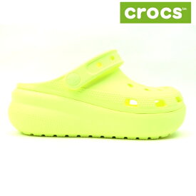 crocs CLASSIC CUTIE CLOG K207708 イエロー(75U) クロックスクラシック キューティー クロッグ サンダル 海キッズ 子供靴 厚底プラットフォーム 水遊び プール