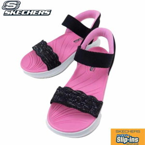 SKECHERS �X�P�b�`���[�Y �X���b�v�C���Y ULTRA FLEX 3.0 SANDAL 303029L �u���b�N/�s���N(BKPK) �W���j�A �L�b�Y �E���g�� �t���b�N�X �n���Y�t���[ ���̎q ���b�V�� ���� �o�b�N�q�[�� �T���_�� ����@