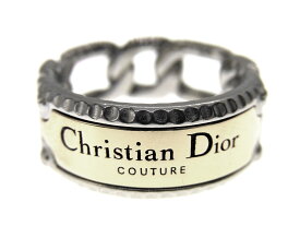 【新入荷】 クリスチャン ディオール クチュール Christian Dior Couture ■ 【 R1974HOMMT 】 チェーン リンク リング シルバー×ゴールド サイズS w18227【中古】