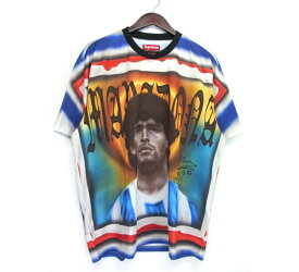 【新入荷】 シュプリーム Supreme ■ 24SS 【 Maradona Soccer Jersey 】 マラドーナ サッカー ジャージー Tシャツ マルチカラー サイズL 32702【中古】