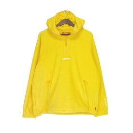 【新入荷】 シュプリーム Supreme ■ 23AW 【 Polartec Facemask Half Zip Hooded SWT 】 ポーラーテック フェイスマスク ハーフ ジップ プルオーバー パーカー　イエロー　サイズL　32657【中古】