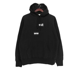 【新入荷】 シュプリーム Supreme × コム デ ギャルソン シャツ COMME des GARCONS SHIRT ■ 18AW 【 Split Box Logo Hooded Sweatshirt 】 スプリット ボックス ロゴ フーディ プルオーバー パーカー ブラック サイズS w18534【中古】