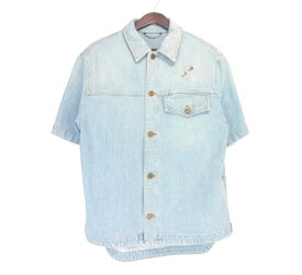 【新入荷】 ルイヴィトン LOUIS VUITTON ■ 21AW 【 DNA DENIM SS SHIRT 212Q EU6 HLS50W 】 ディーエヌエー 半袖 デニム シャツ インディゴ サイズS w18657【中古】