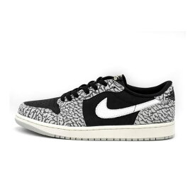 【新入荷】 ナイキ NIKE ■ 【 AIR JORDAN 1 LOW OG BLACK CEMENT ELPHANT CZ0790 001 】 エア ジョーダン 1 ブラック セメント エレファント スニーカー グレー×ブラック×ホワイト サイズ28cm n5652 【中古】