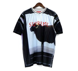 シュプリーム Supreme 25SS 【 DamienHirst SoccerJersey 】 ダミアン ハースト サッカー ジャージ　ブルー×ネイビー　サイズM　f27022【中古】